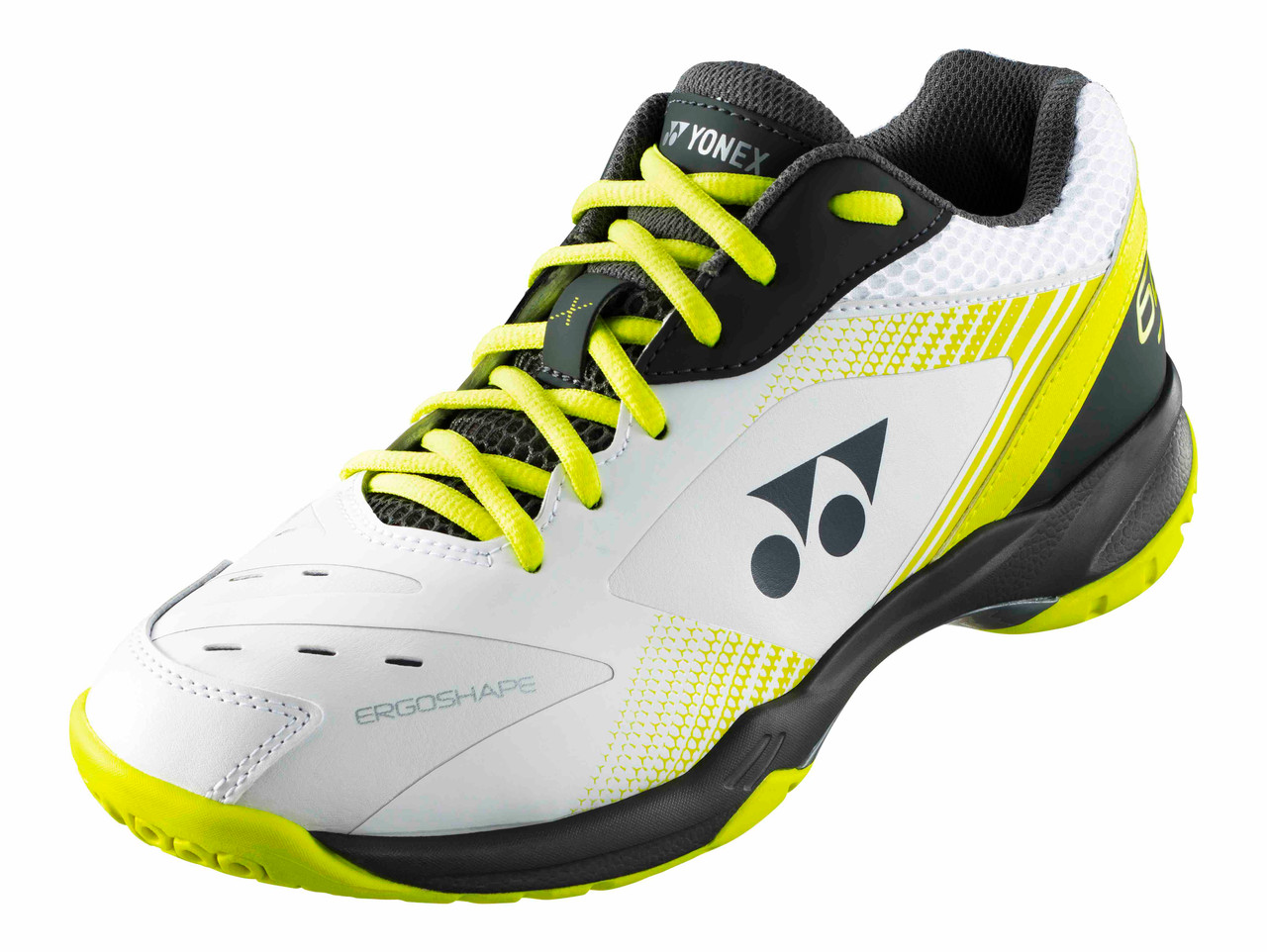 YONEX POWER CUSHION 65X 3 LADIES WHITE / LIME - Badminton Supplies